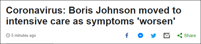 病情惡化！英國(guó)首相已進(jìn)ICU