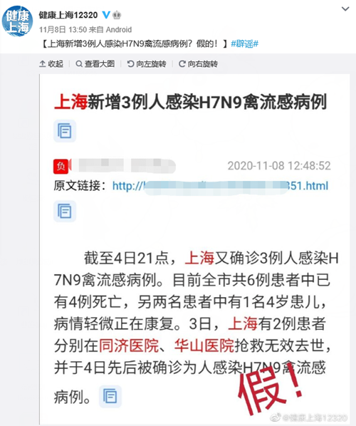 上海新增3例感染H7N9禽流感病例？上海衛(wèi)健委辟謠